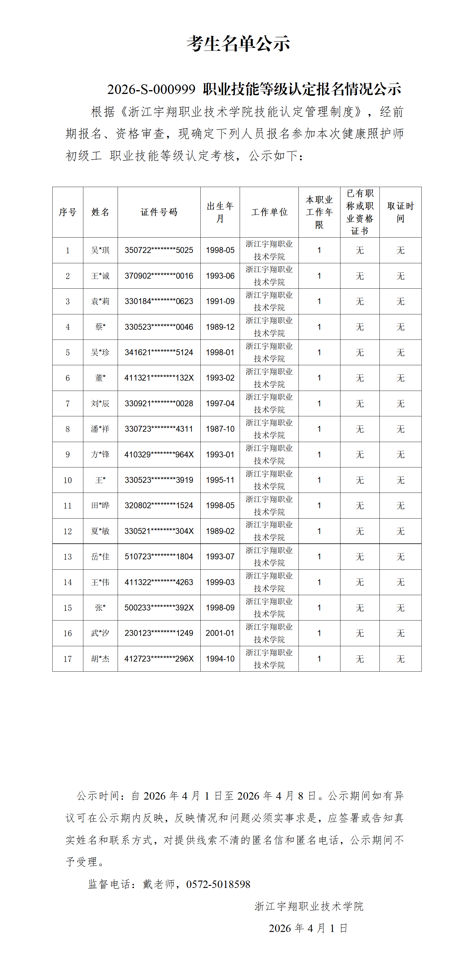 BB贝博艾弗森官方网站2026年4月健康照护师（社会）技能等级认定 社会 台账_01.png